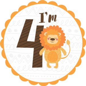 Four Birthday Animal Lion Number 2 Thumbnail