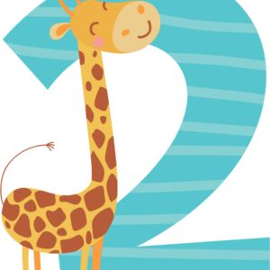 Two Birthday Animal Giraffe Number 1 Thumbnail