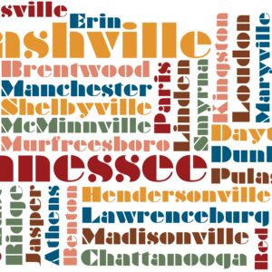 Tennessee City Names Outline Silhouette 1 Thumbnail
