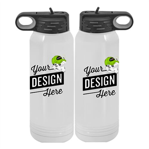 Custom 30 oz. NO MIMINUM White Stainless Steel Vacuum Insulated Water Bottle Thumbnail