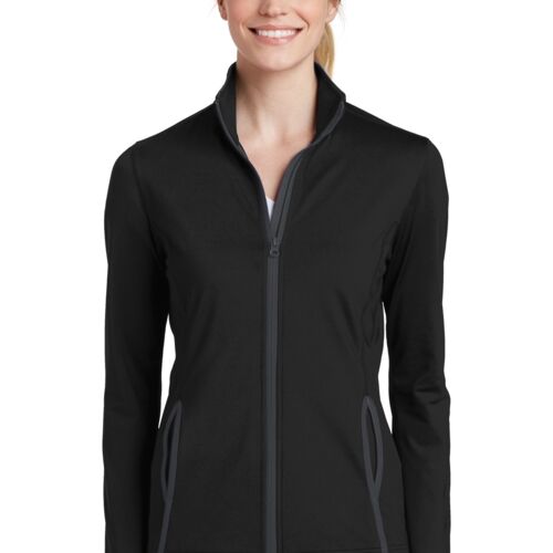 Ladies Sport Wick ® Stretch Contrast Full Zip Jacket Thumbnail