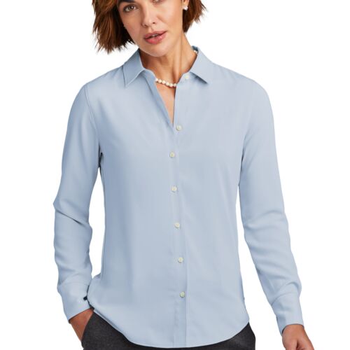 Women's Full Button Satin Blouse Thumbnail