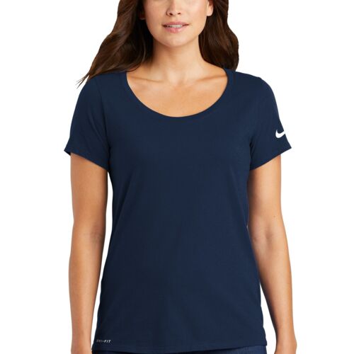 Ladies Dri FIT Cotton/Poly Scoop Neck Tee Thumbnail